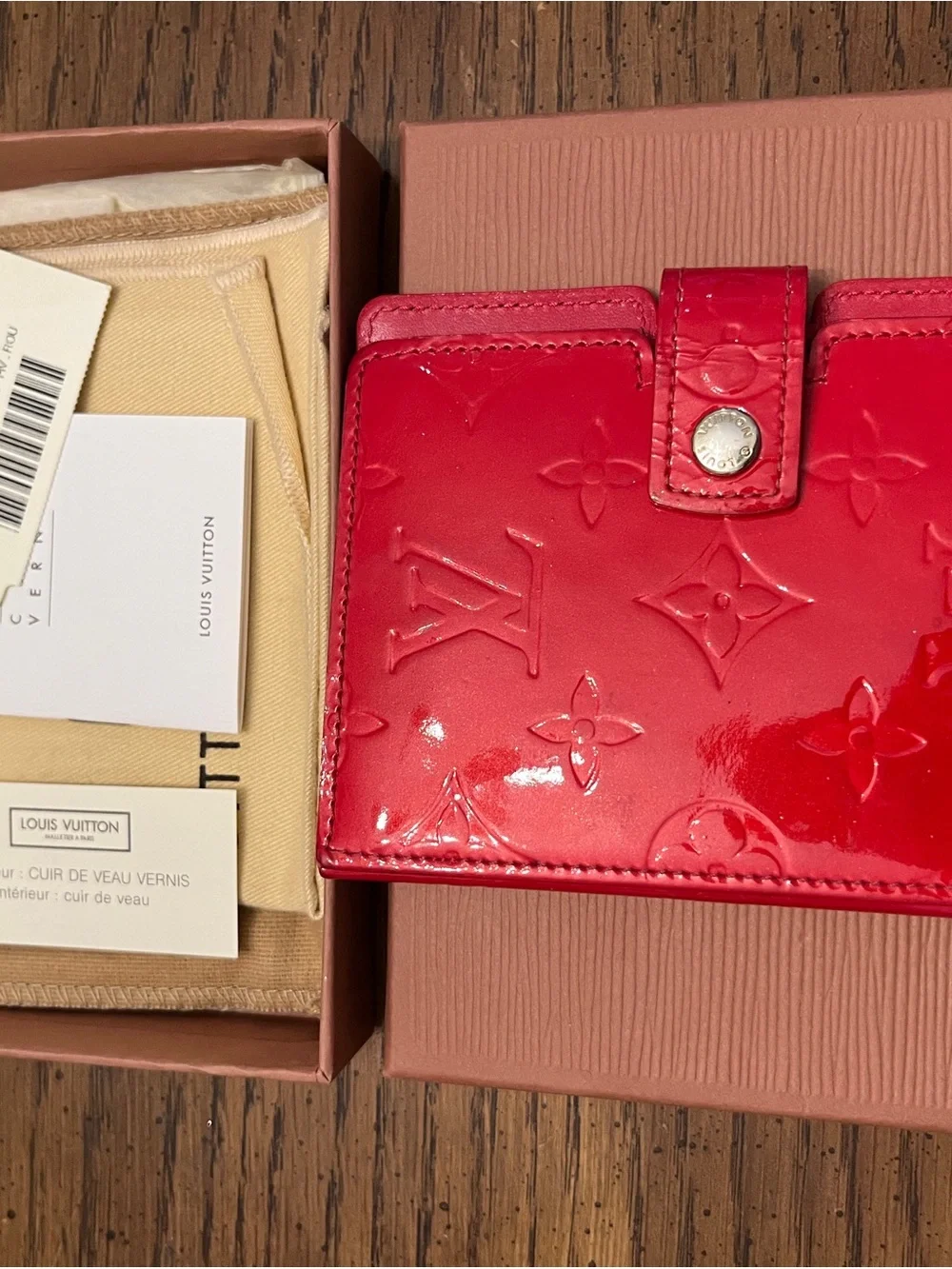 Louis Vuitton Red Vintage Monogram Vernis Palm Pilot Cover